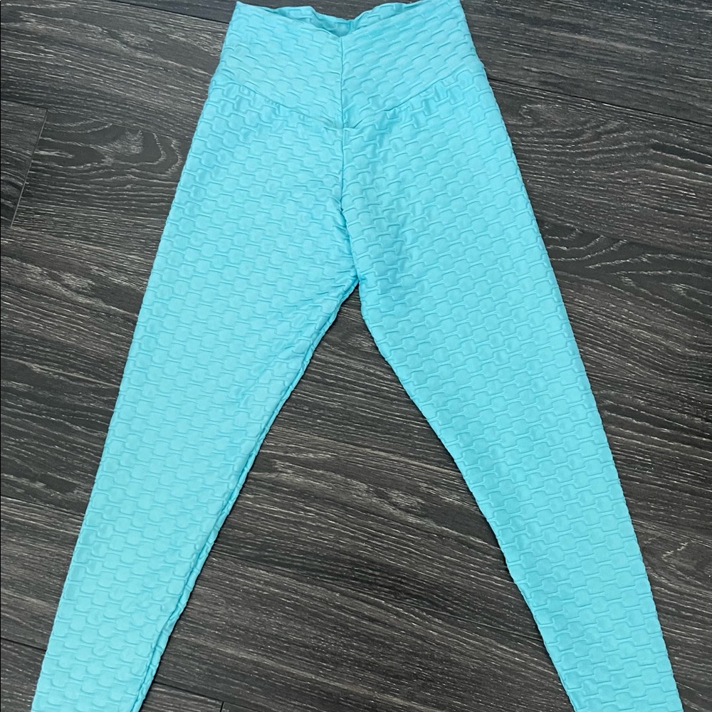 BOOTY BY BRABANTS leggings.  CHROME TURQUOISE.
